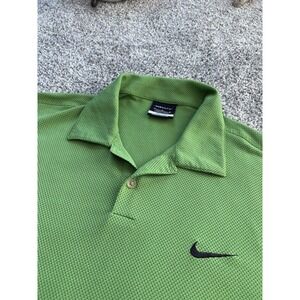 Nike Golf Dri Fit Mens Shirt Polo Green Soft Mesh Design Size Medium